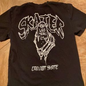 Men’s black skate T-shirt Can’t skate was here small